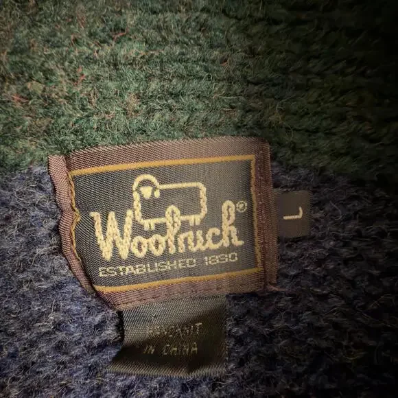 Woolrich Mallard Wool Southwestern Blanket Cardigan Sweater Mens L #H - Picture 6 of 8